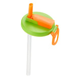 Maxbell Soda Can Lid with Straw Easy to Use Silicone Press to Seal for Standard Cans green orange