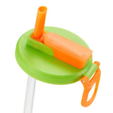 Maxbell Soda Can Lid with Straw Easy to Use Silicone Press to Seal for Standard Cans green orange