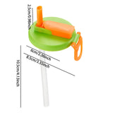 Maxbell Soda Can Lid with Straw Easy to Use Silicone Press to Seal for Standard Cans green orange
