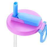 Maxbell Soda Can Lid with Straw Easy to Use Silicone Press to Seal for Standard Cans purple blue