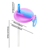 Maxbell Soda Can Lid with Straw Easy to Use Silicone Press to Seal for Standard Cans purple blue