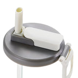 Maxbell Soda Can Lid with Straw Easy to Use Silicone Press to Seal for Standard Cans gray white