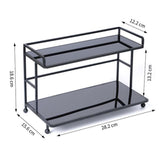 Maxbell Bathroom Countertop Organizer Double Layer Sturdy for Desktop Kitchen Office black
