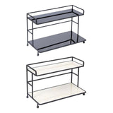 Maxbell Bathroom Countertop Organizer Double Layer Sturdy for Desktop Kitchen Office black