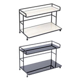 Maxbell Bathroom Countertop Organizer Double Layer Sturdy for Desktop Kitchen Office black
