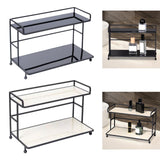 Maxbell Bathroom Countertop Organizer Double Layer Sturdy for Desktop Kitchen Office black