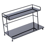 Maxbell Bathroom Countertop Organizer Double Layer Sturdy for Desktop Kitchen Office black