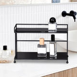 Maxbell Bathroom Countertop Organizer Double Layer Sturdy for Desktop Kitchen Office black