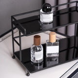 Maxbell Bathroom Countertop Organizer Double Layer Sturdy for Desktop Kitchen Office black