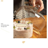 Maxbell Cake Stand with Glass Dome Dish Bread Display for Festive Party Hotels Shops S
