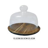 Maxbell Cake Stand with Glass Dome Dish Bread Display for Festive Party Hotels Shops S