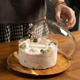 Maxbell Cake Stand with Glass Dome Dish Bread Display for Festive Party Hotels Shops S