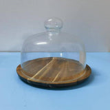Maxbell Cake Stand with Glass Dome Dish Bread Display for Festive Party Hotels Shops M