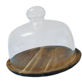 Maxbell Cake Stand with Glass Dome Dish Bread Display for Festive Party Hotels Shops M