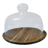 Maxbell Cake Stand with Glass Dome Dish Bread Display for Festive Party Hotels Shops M