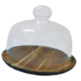 Maxbell Cake Stand with Glass Dome Dish Bread Display for Festive Party Hotels Shops M