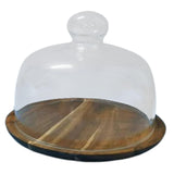 Maxbell Cake Stand with Glass Dome Dish Bread Display for Festive Party Hotels Shops M