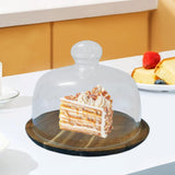 Maxbell Cake Stand with Glass Dome Dish Bread Display for Festive Party Hotels Shops L