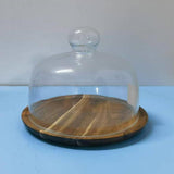 Maxbell Cake Stand with Glass Dome Dish Bread Display for Festive Party Hotels Shops L