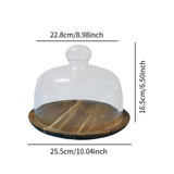 Maxbell Cake Stand with Glass Dome Dish Bread Display for Festive Party Hotels Shops L