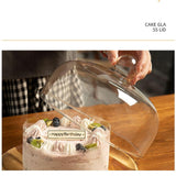 Maxbell Cake Stand with Glass Dome Dish Bread Display for Festive Party Hotels Shops L