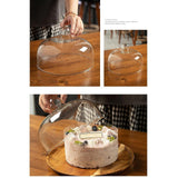 Maxbell Cake Stand with Glass Dome Dish Bread Display for Festive Party Hotels Shops L