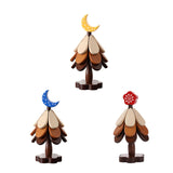 Maxbell Wooden Tree Coasters Housewarming Gift Wooden Trivets for Pan Hot Pot Teapot yellow moon