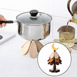 Maxbell Wooden Tree Coasters Housewarming Gift Wooden Trivets for Pan Hot Pot Teapot yellow moon