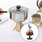 Maxbell Wooden Tree Coasters Housewarming Gift Wooden Trivets for Pan Hot Pot Teapot blue moon