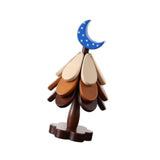 Maxbell Wooden Tree Coasters Housewarming Gift Wooden Trivets for Pan Hot Pot Teapot blue moon