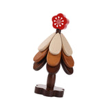 Maxbell Wooden Tree Coasters Housewarming Gift Wooden Trivets for Pan Hot Pot Teapot red flower