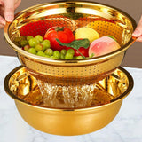 Maxbell Kitchen Strainer and Bowl Set Food Grade Colander Basin for Vegetables Pasta