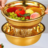 Maxbell Kitchen Strainer and Bowl Set Food Grade Colander Basin for Vegetables Pasta