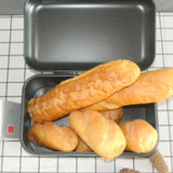 Maxbell Metal Bread Box Bin with Hinged Lid Large Capacity for Kitchen Toasts Bakery