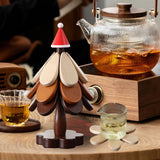 Maxbell Wooden Trivets 1 Stand Table Decor Wooden Table Mat for Plates Bowls Counter red hat