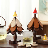 Maxbell Wooden Trivets 1 Stand Table Decor Wooden Table Mat for Plates Bowls Counter yellow hat