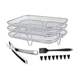 Maxbell 3x Air Fryer Racks Kitchen Air Fryer Accessories Stainless Steel Fryer Racks