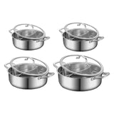 Maxbell Shabu Shabu Hot Pot with Divider Cooking Gas Stockpot for Home Camping Party 24cm