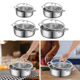 Maxbell Shabu Shabu Hot Pot with Divider Cooking Gas Stockpot for Home Camping Party 24cm