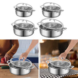 Maxbell Shabu Shabu Hot Pot with Divider Cooking Gas Stockpot for Home Camping Party 24cm