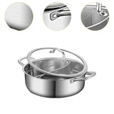 Maxbell Shabu Shabu Hot Pot with Divider Cooking Gas Stockpot for Home Camping Party 24cm