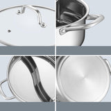 Maxbell Shabu Shabu Hot Pot with Divider Cooking Gas Stockpot for Home Camping Party 24cm