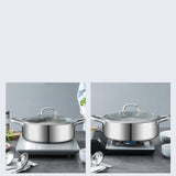 Maxbell Shabu Shabu Hot Pot with Divider Cooking Gas Stockpot for Home Camping Party 24cm