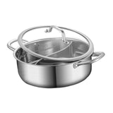 Maxbell Shabu Shabu Hot Pot with Divider Cooking Gas Stockpot for Home Camping Party 26cm