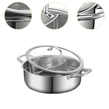 Maxbell Shabu Shabu Hot Pot with Divider Cooking Gas Stockpot for Home Camping Party 28cm