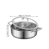 Maxbell Shabu Shabu Hot Pot with Divider Cooking Gas Stockpot for Home Camping Party 28cm