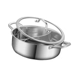 Maxbell Shabu Shabu Hot Pot with Divider Cooking Gas Stockpot for Home Camping Party 30cm
