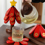 Maxbell 3x Trivets for Hot Dishes Tree Coasters for Plates Mugs New Year Decorations Star