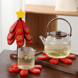Maxbell 3x Trivets for Hot Dishes Tree Coasters for Plates Mugs New Year Decorations Star