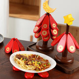 Maxbell 3x Trivets for Hot Dishes Tree Coasters for Plates Mugs New Year Decorations Star